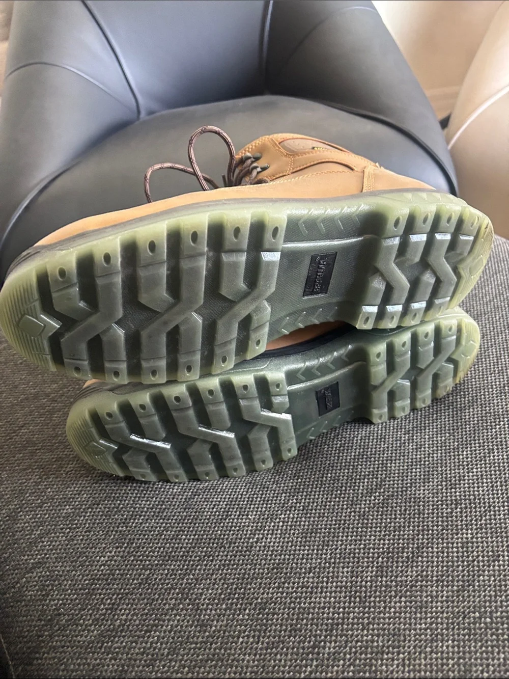 Brahma Tan Work Boots with Green Outsole
